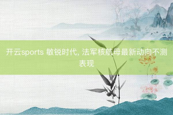开云sports 敏锐时代， 法军核航母最新动向不测表现